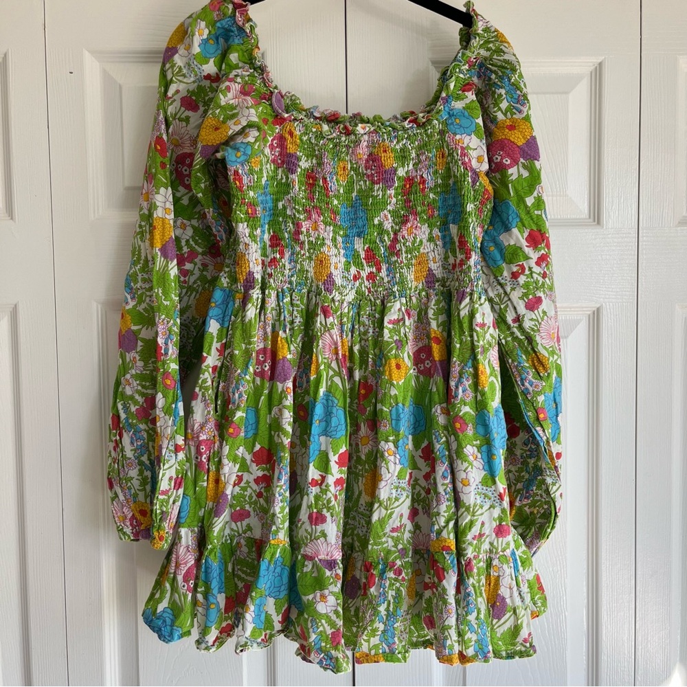 Mille Calista Mini Dress in Summer Garden Smocked Floral Dress - Picture 10 of 10